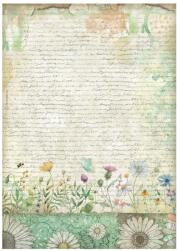 Stamperia DFSA41098 - A4 Rizspapír csom. - Daisy Art Handmade letter with flowers