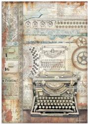 Stamperia A4 rizspapír csom. - Lady Vagabond életstílus írógép