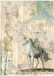 Stamperia A4 rizspapír csom. - Wonderland unicorn