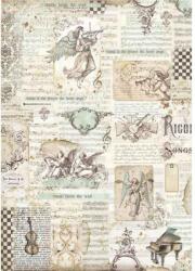 Stamperia Dekupázs rizspapír A3 csom. - Angyal és kotta