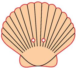 Penta collection Fafigura gomb 51 - kagyló 10 db/csomag