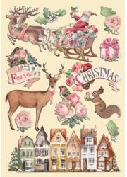 Stamperia Színes fafigurák A5 - Pink Christmas