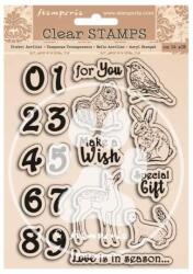 Stamperia Akril pecsételő cm 14x18 - Romantic Cozy winter numbers and animals