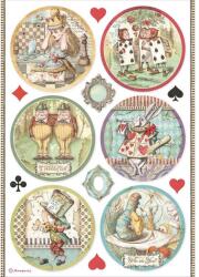 Stamperia A4 rizspapír csom. - Alice körök