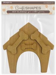 Stamperia MDF figurák: Furry Friends doghouse and bones