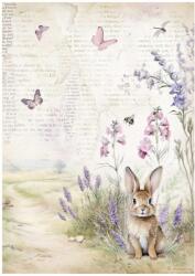 Stamperia A4 rizspapír csom. - Lavender bunny