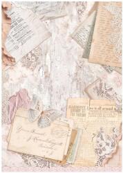 Stamperia A4 rizspapír csom. - Romance Forever letters