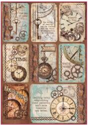 Stamperia Dekupázs rizspapír A4 csom. - Órás kártyák