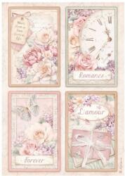 Stamperia A4 rizspapír csom. - Romance Forever 4 cards