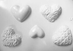 Penta collection Gipszkiöntő forma, normál - Mintás szivek 3d