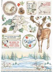 Stamperia A4 rizspapír csom. Téli mesék pöttyös