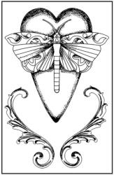 Stamperia HD gumi pecsételő 7 x 11 cm - Szív pillangóval