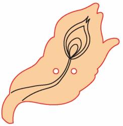 Penta collection Fafigura gomb 106 - pávatoll 10 db/csomag