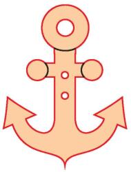 Penta collection Fafigura gomb 54 horgony 10 db/csomag