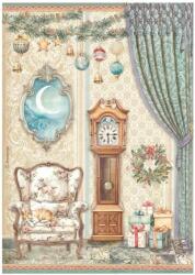 Stamperia A4 rizspapír csom. - The Nutcracker pendulum clock and chair