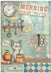 Stamperia A4 rizspapír csom. - Furry Friends Morning is a soft promise
