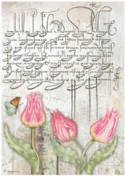 Stamperia A4 rizspapír csom. - Romantic Garden House tulipánok