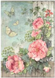 Stamperia A4 rizspapír csom. - House of Roses flowers corner