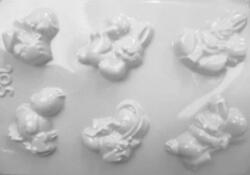 Penta collection Gipszkiöntő forma, normál - Húsvéti 6 motivumos, nyuszi, csirke