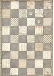 Stamperia A4 rizspapír csom. - Alice sakktábla