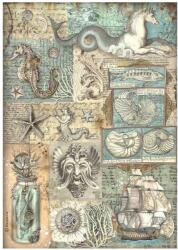 Stamperia A4 rizspapír csom. - Songs of the Sea texture