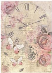 Stamperia A4 rizspapír csom. - Shabby Rose clock