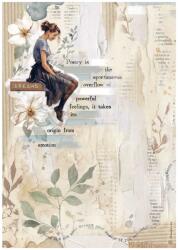 Stamperia A4 rizspapír csom. - Create Happiness Secret Diary lady