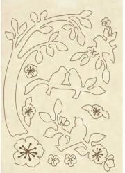 Stamperia Fa figura - A5 - Madárkák az ágon