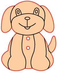 Penta collection Fafigura gomb 5 - kutyus 10 db/csomag