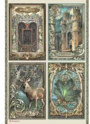 Stamperia A4 rizspapír, csom. - Magic Forest cards