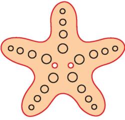 Penta collection Fafigura gomb 52 - tengericsillag 10 db/csomag