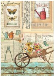 Stamperia A4 rizspapír csom. - Garden barrow