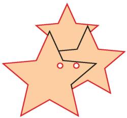 Penta collection Fafigura gomb 64 - csillag 10 db/csomag