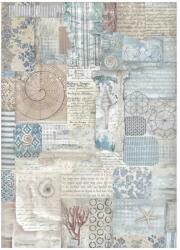 Stamperia A4 rizspapír csom. - Silent Sea texture