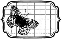Stamperia HD gumi pecsételő 7 x 11 cm - Tag with butterfly