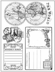 Stamperia HD gumi pecsételő 14 x 18 cm - A világ körül