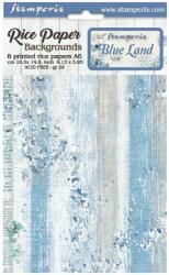 Stamperia 8 rizspapír A6 háttér - Blue Land