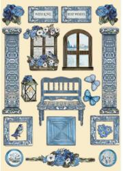 Stamperia Színes fafigurák A5 - Blue Land