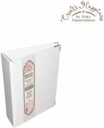 Stamperia Create Happiness Album-rendező A6 papírból, fém sarkokkal