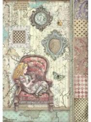 Stamperia A4 rizspapír csom. - Alice on the chair