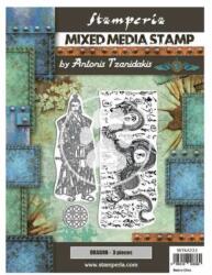 Stamperia Mixed Media Stamp cm 15x20 Sir Vagabond Japánban sárkány