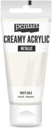 Pentart Krémes akrilfesték metál 60 ml fehérarany