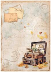 Stamperia A4 rizspapír csom. - Golden Harmony suitcase