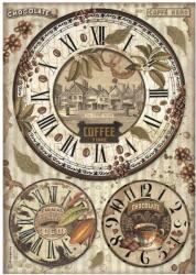 Stamperia A4 rizspapír csom. - Coffee and Chocolate clocks