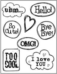 Stamperia HD gumi pecsételő 14 x 18 cm - Helló felhőcskék