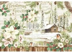 Stamperia Dekupázs rizspapír 48 x 33 cm - Téli táj