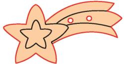 Penta collection Fafigura gomb 89 - hullócsillag 10 db/csomag