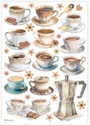 Stamperia A4 rizspapír csom. - csészék