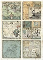 Stamperia A4 rizspapír csom. - Voyages Fantastiques 6 cards