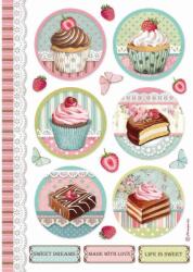 Stamperia Dekupázs rizspapír A4 csom. - Sütemény körminták